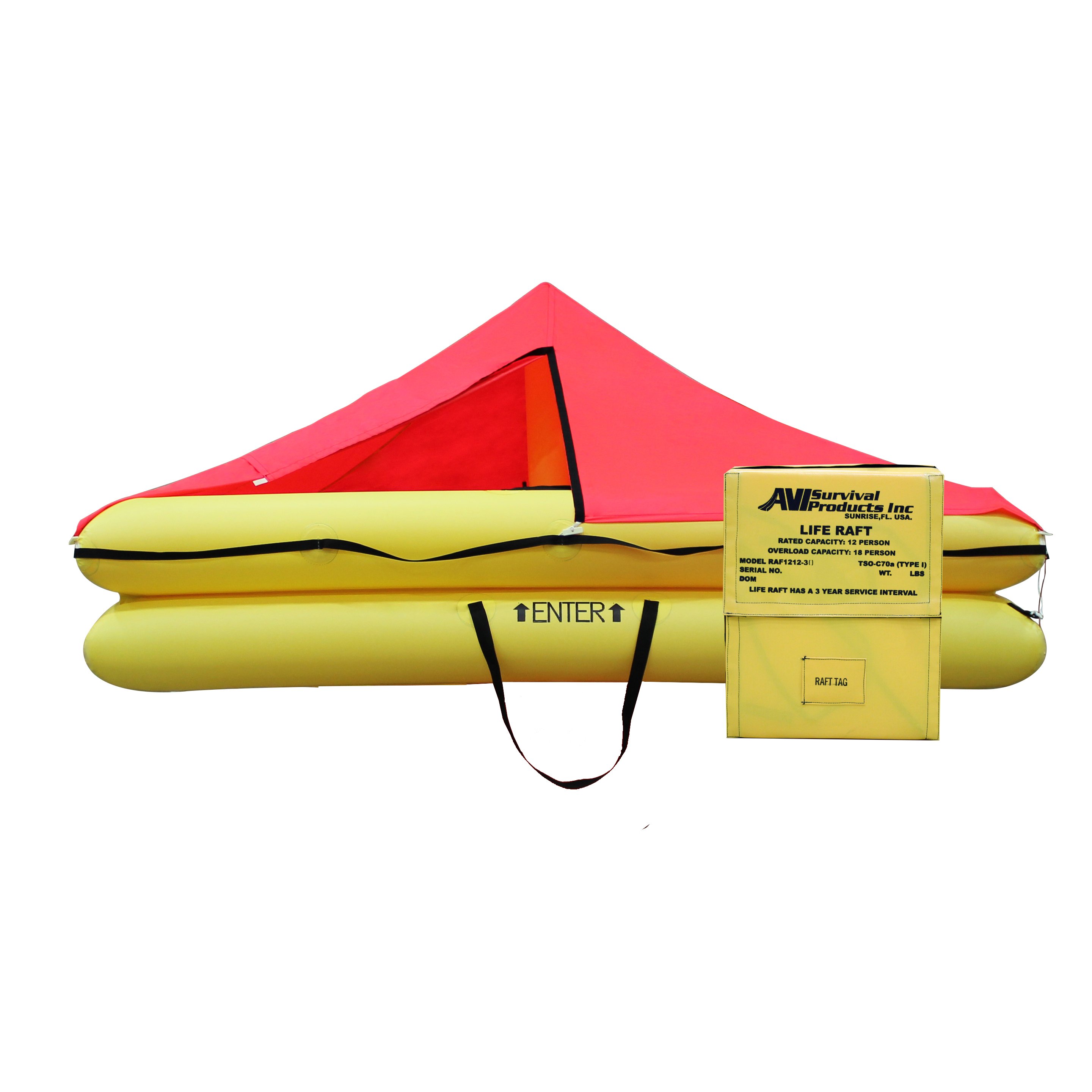 TSO 12 Person Life Raft with FAR 135 Survival Equipment Kit
